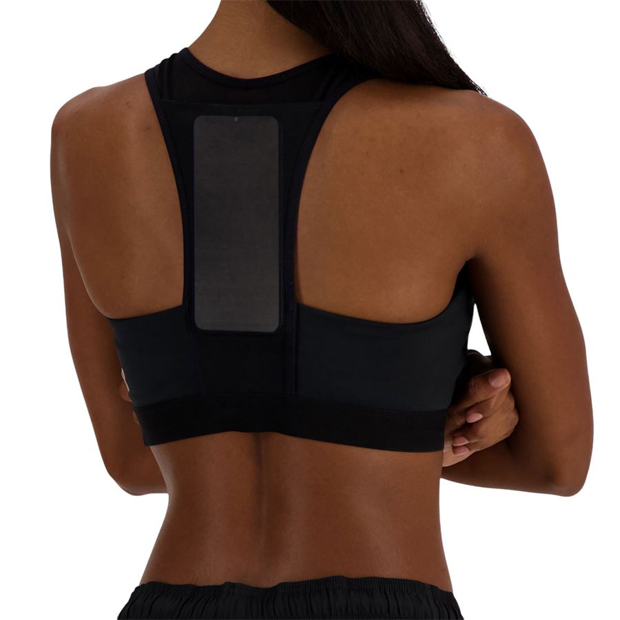 Nb Athletics Medium Support Sleek Sports Bra New Balance | WB41046BK